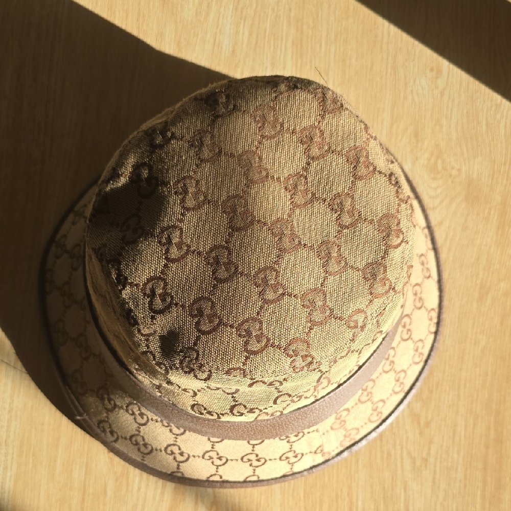 Gucci Beige Brown GG Canvas Bucket Hat XL - Picture 6 of 7